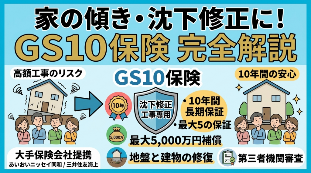 地盤　保険　GS10　家の傾き
