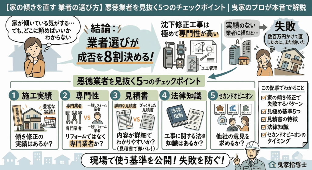 家 傾き 業者選び 概要